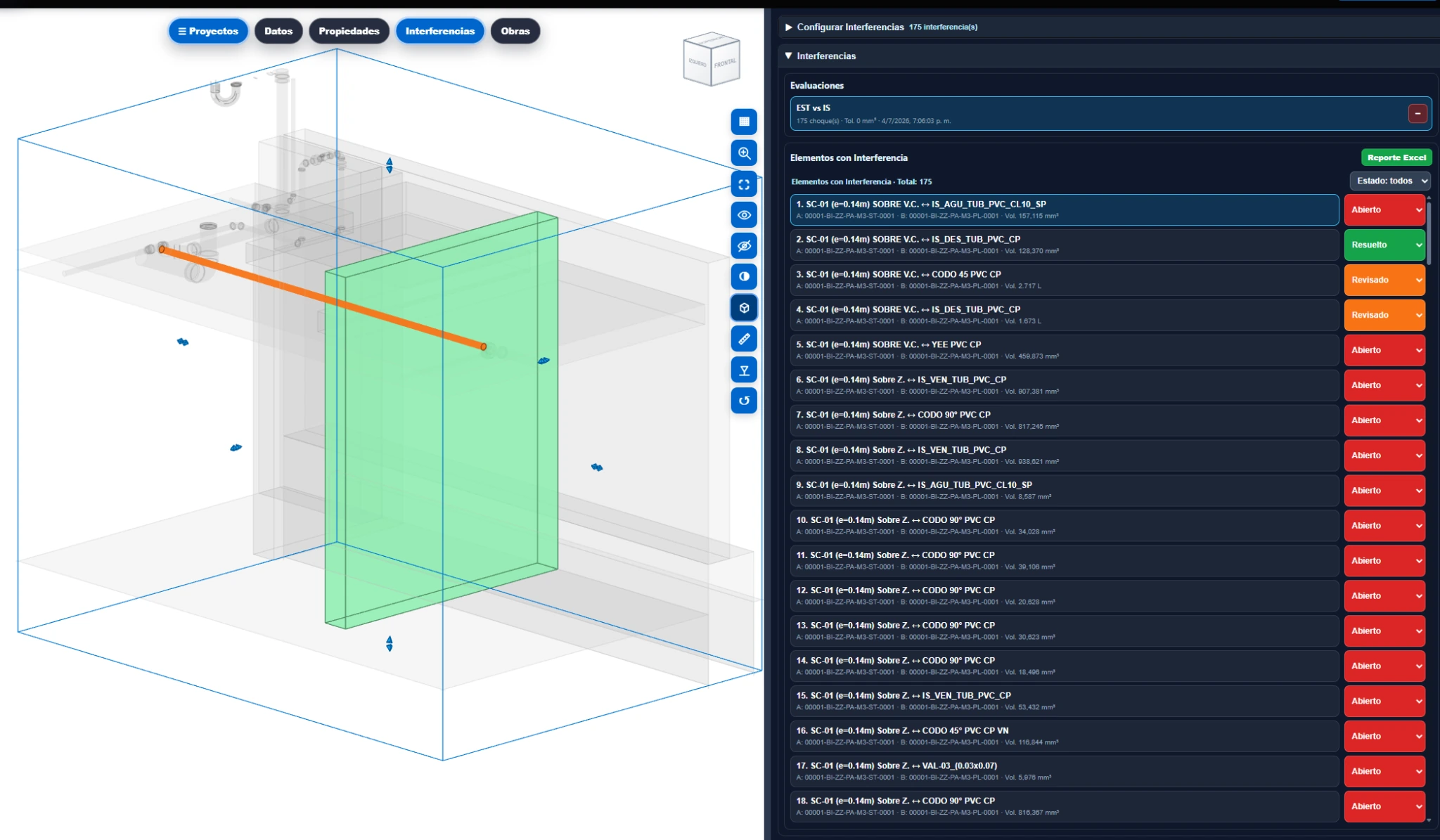 Vista 3D de interferencia