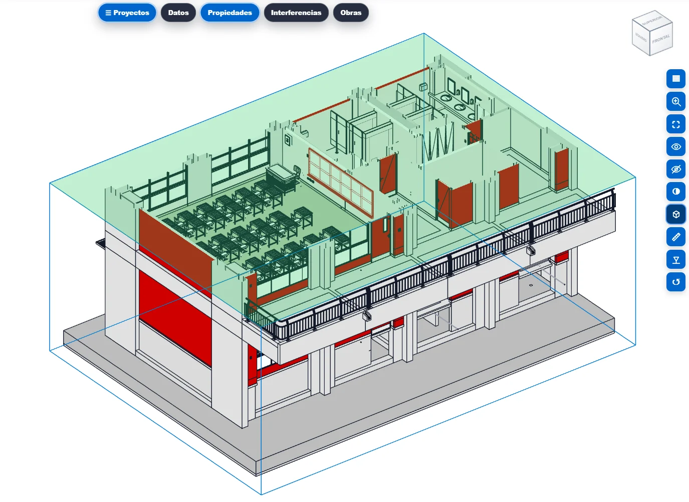Revisión interior mediante caja de corte